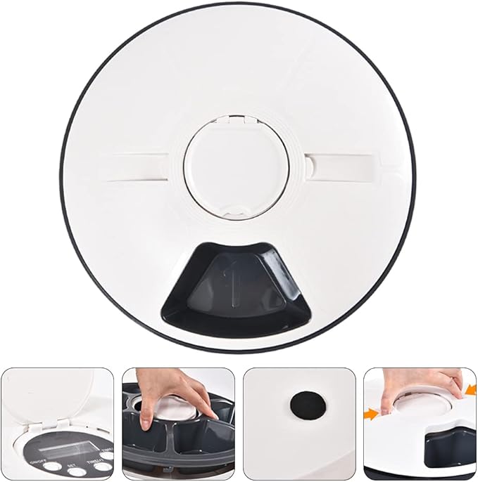 MixNshop™ Comedero Automático para Mascotas con Temporizador – 6 Compartimentos Para Perros, Gatos y más mascota
